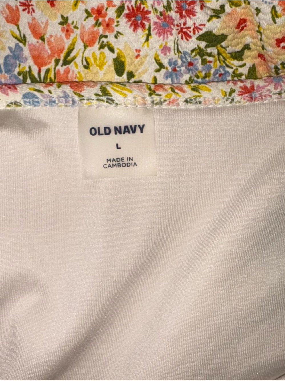 Old Navy Cream Floral One-Piece Swimsuit - Picture 7 of 9